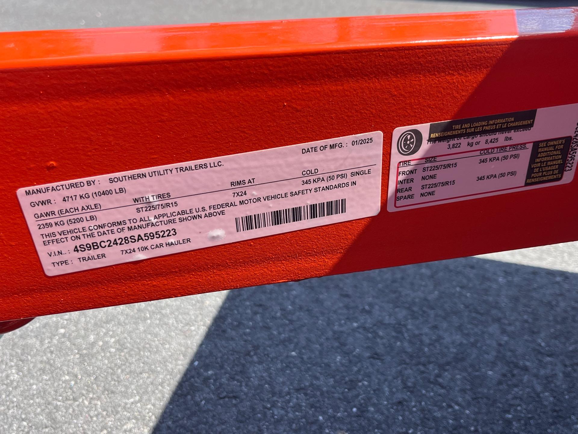 2025 Southern Utility 7' x 24' - 10K 9