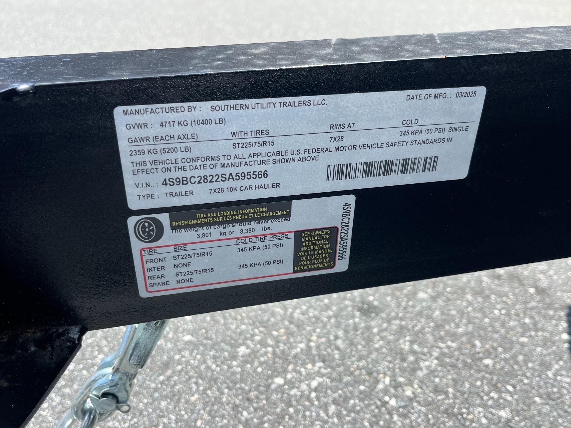2025 Southern Utility  7' x 28' - 10K 10
