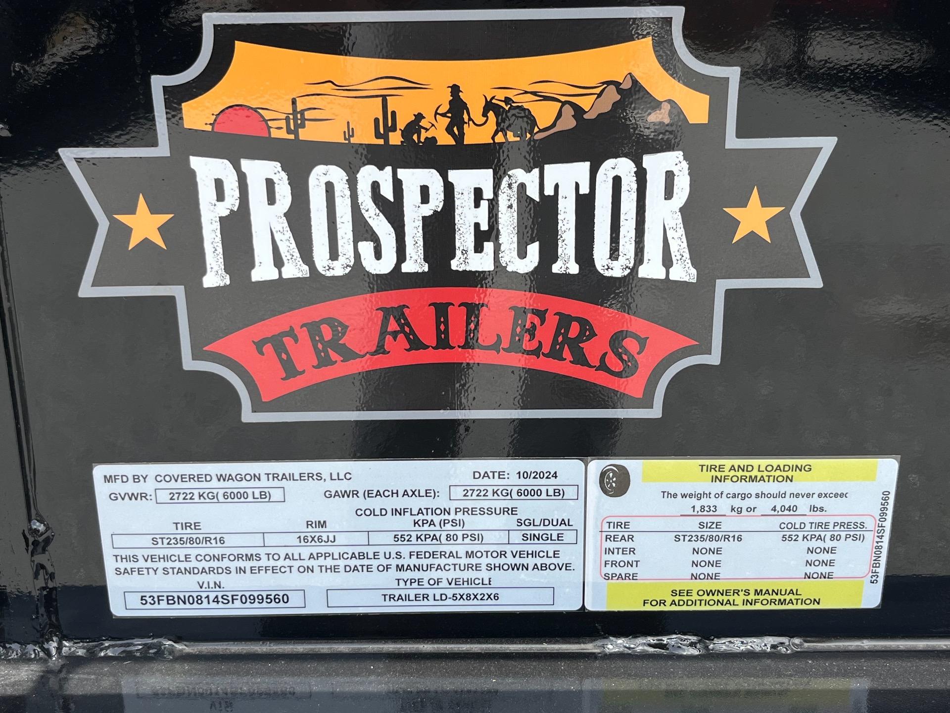 2025 Covered Wagon (Prospector Series) 5' x 8' (2' Sides) 13