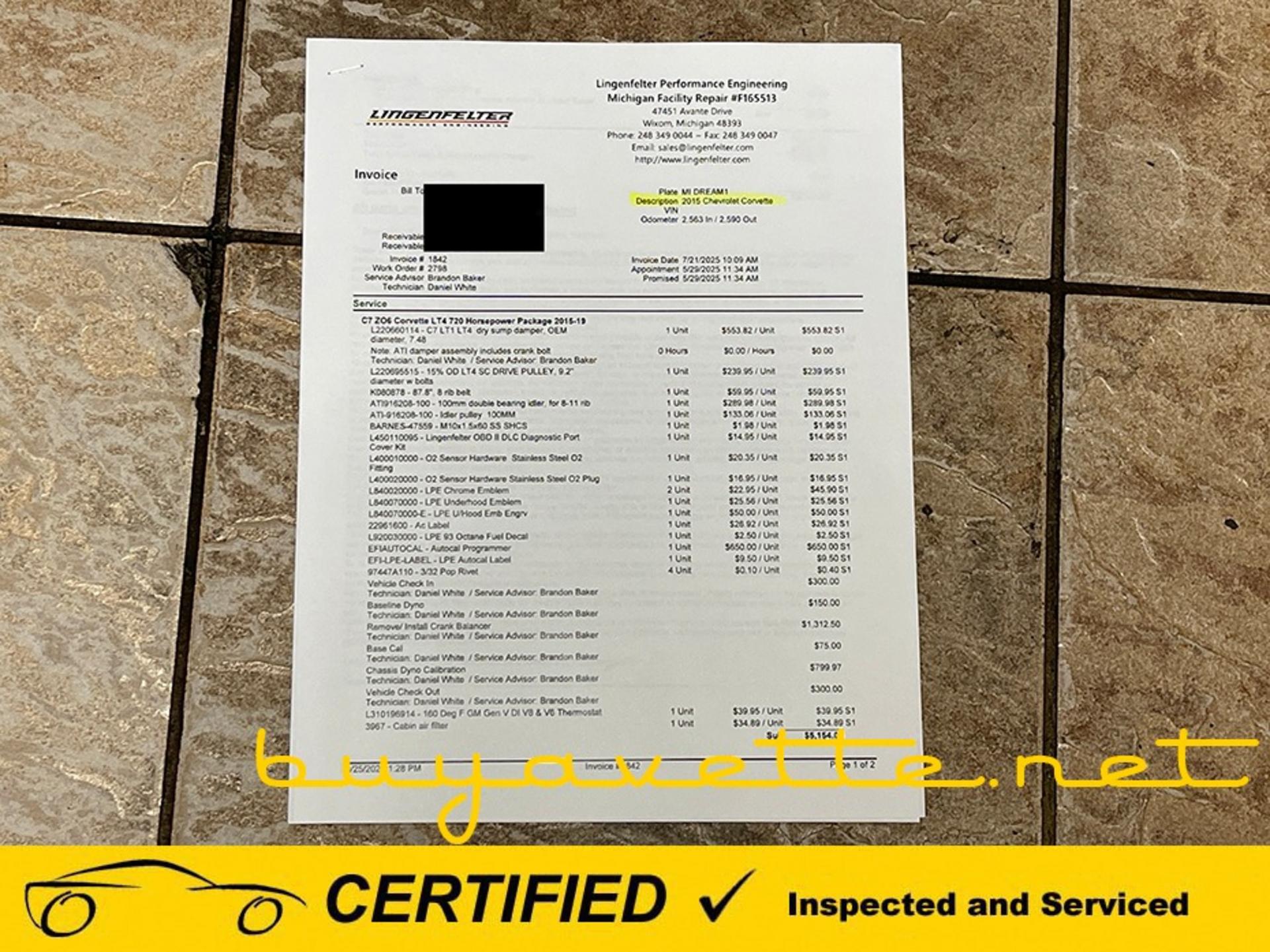2015 Corvette Z06 Z07 3LZ Coupe *720HP Lingenfelter Stage 1 Package* picture #27