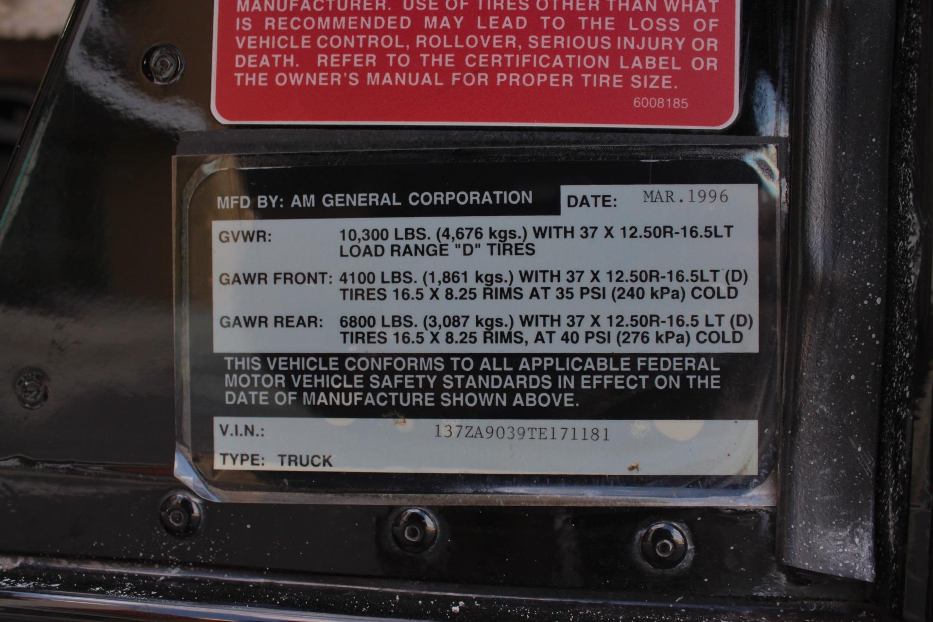1996 AM General Hummer 63