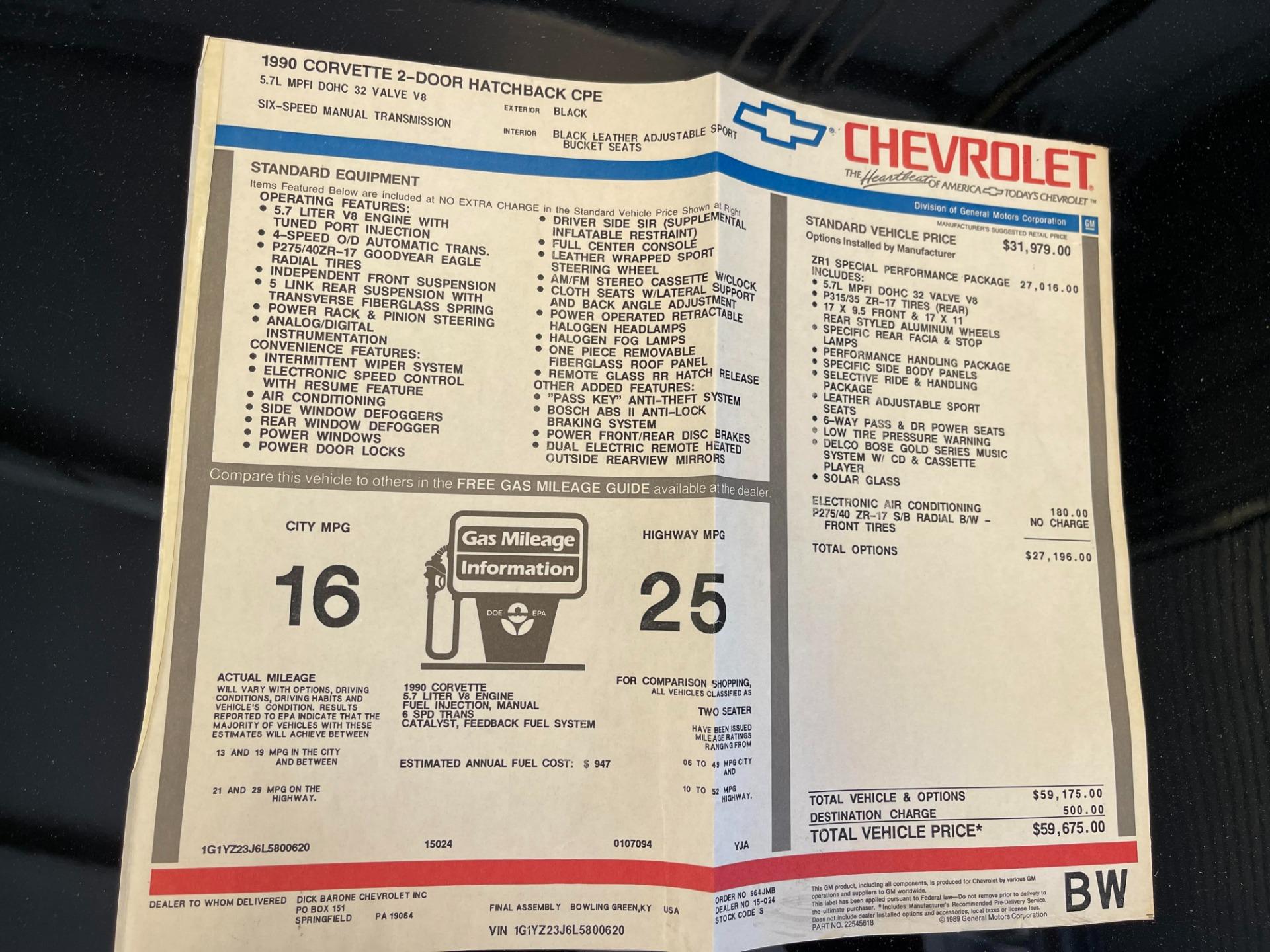 1990 Chevrolet Corvette 17