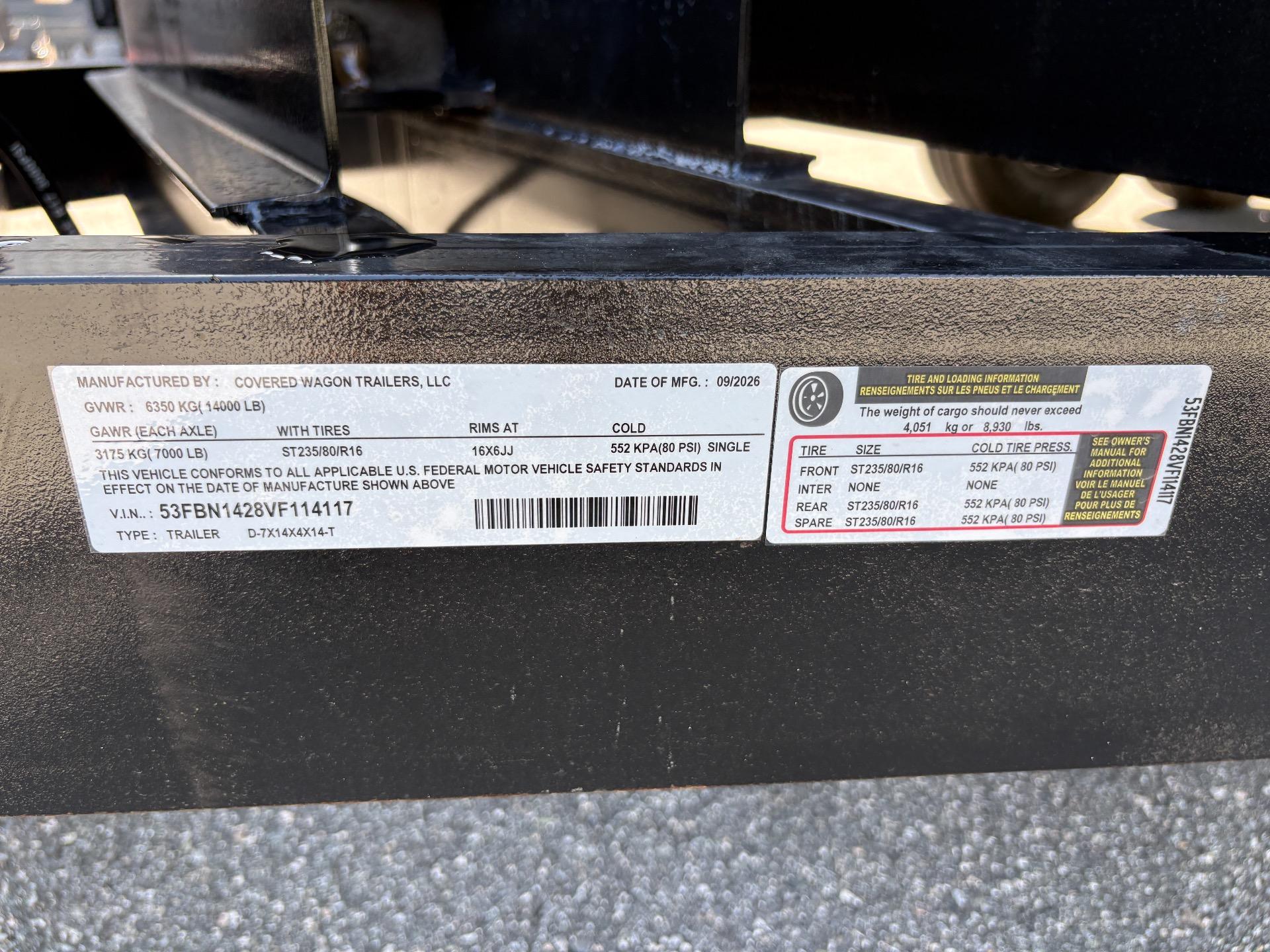 2027 Covered Wagon Trailers Covered Wagon Trailers - $11,999
