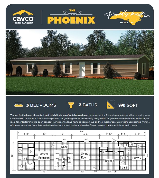 2026 Cavco Phoenix 16x66