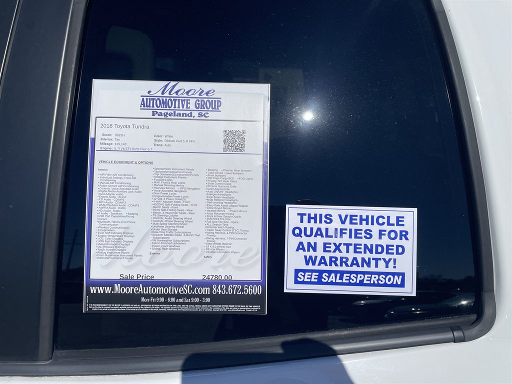 2018 Toyota Tundra - $21,970