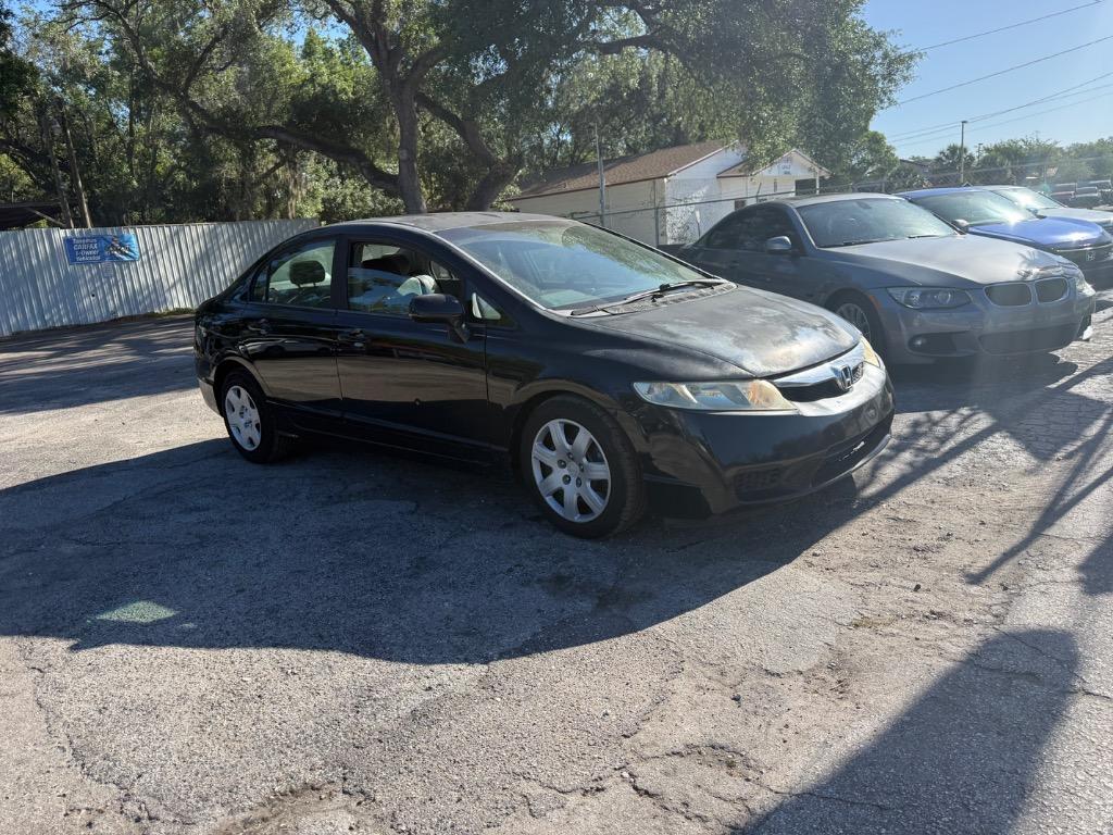 Black 2009 Honda Civic LX Sedan Front-Wheel Drive Automatic