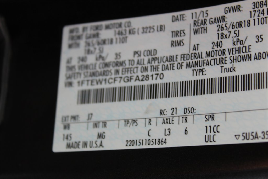 2016 Ford F150 XLT photo
