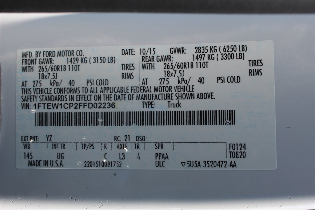 2015 Ford F-150 - $16,000
