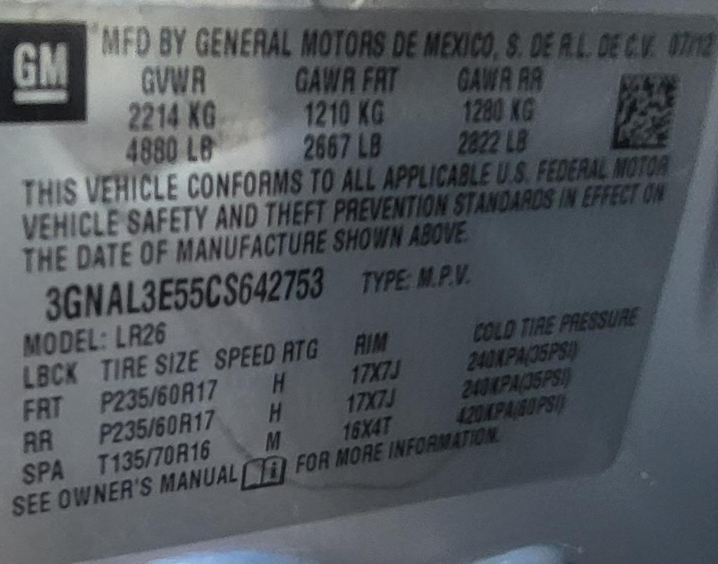 2012 Chevrolet Captiva - $7,495