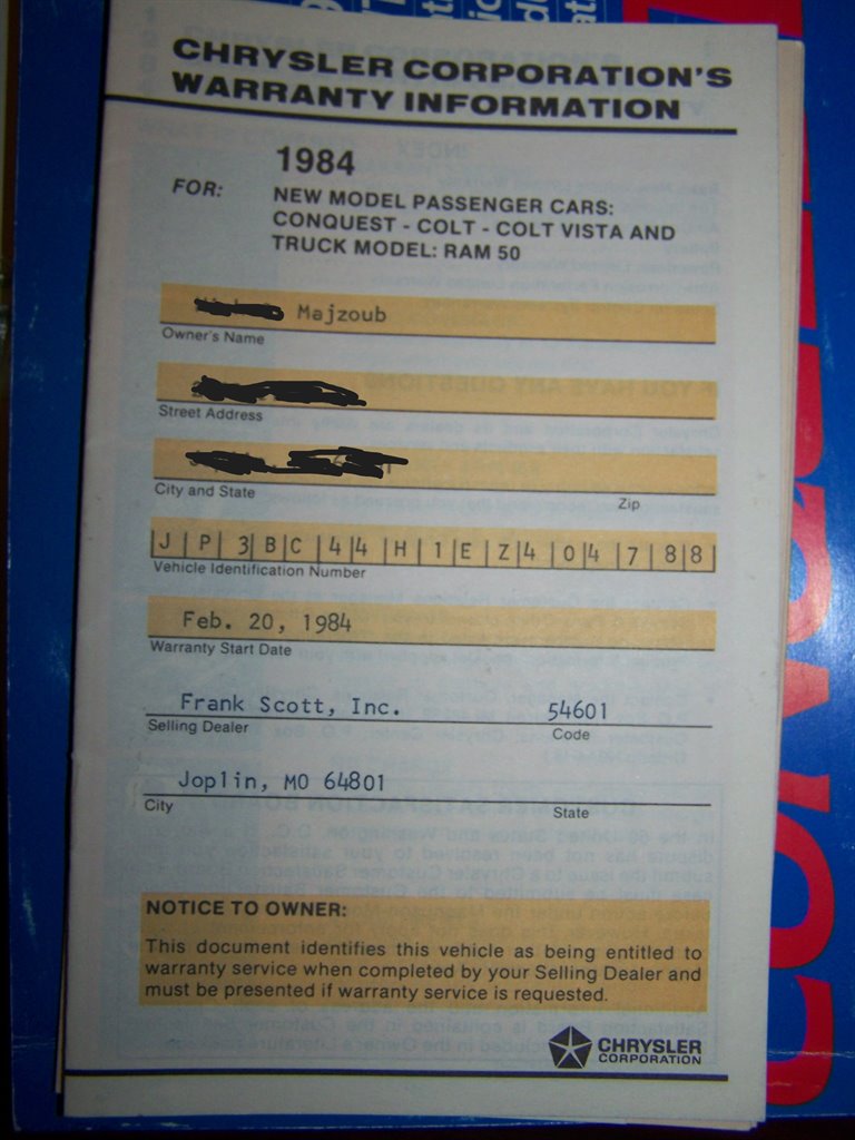 1984 Dodge Conquest #95