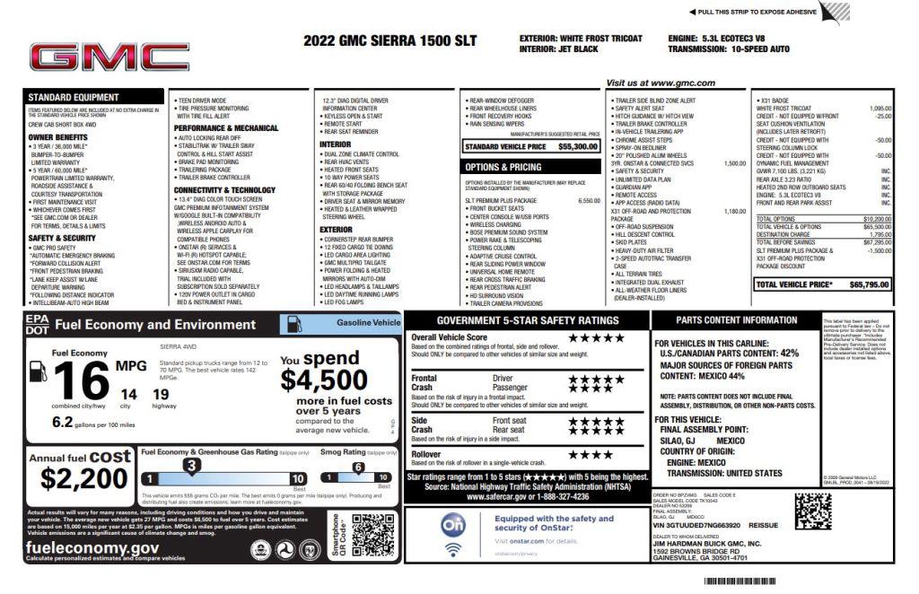 2022 GMC Sierra - $38,800