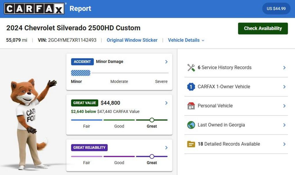 2024 Chevrolet Silverado 2500HD Crewcab Z71 4X4 - $45,500
