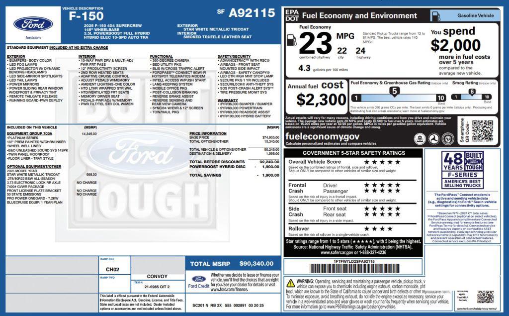 2025 Ford F150 - $64,900