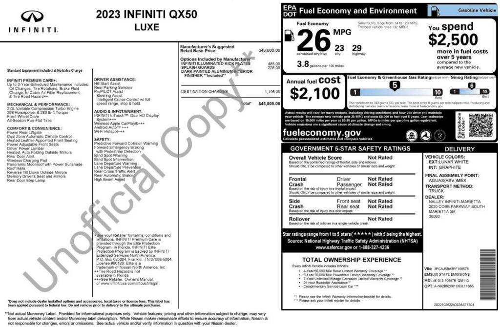 2023 INFINITI QX50 - $24,800