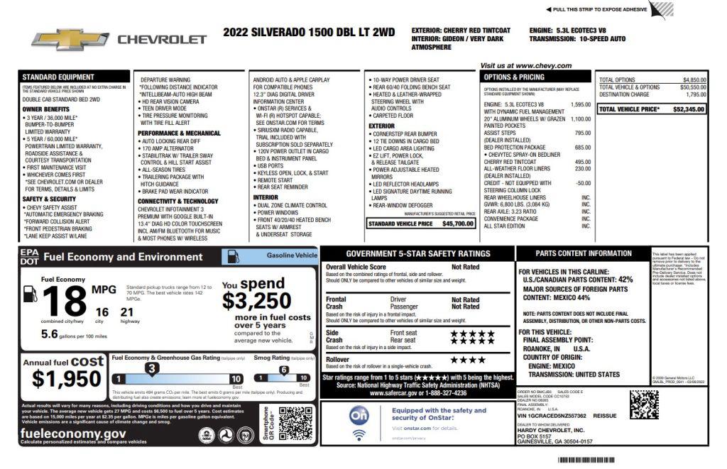 2022 Chevrolet Silverado - $31,500