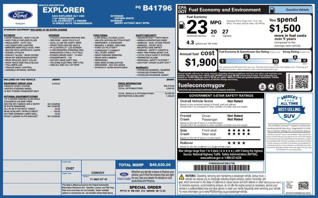 2023 Ford Explorer - $27,400