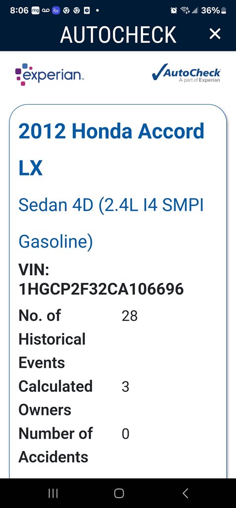 2012 Honda Accord LX photo
