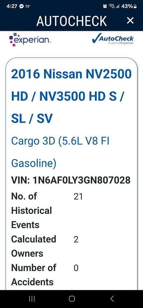 2016 Nissan Nv - $15,995