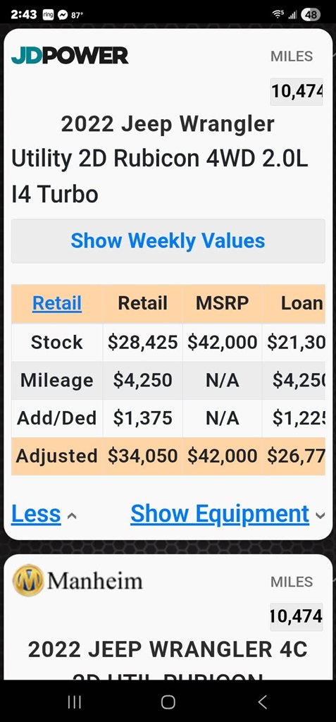2022 Jeep Wrangler - $31,995