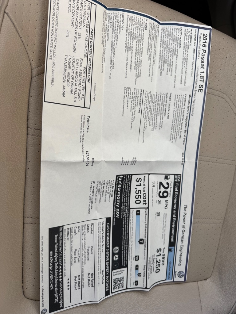 2016 Volkswagen Passat - $11,450