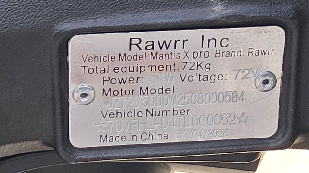 2026 Rawrr Mantis X PRO - $3,899