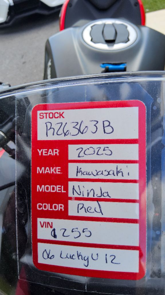 2025 Kawasaki Ninja 500 - $5,750