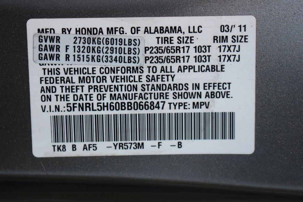 2011 Honda Odyssey - $21,995
