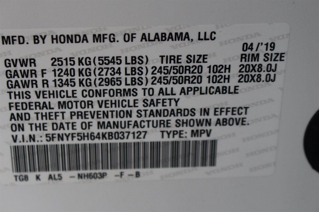 2019 Honda Pilot - $18,995