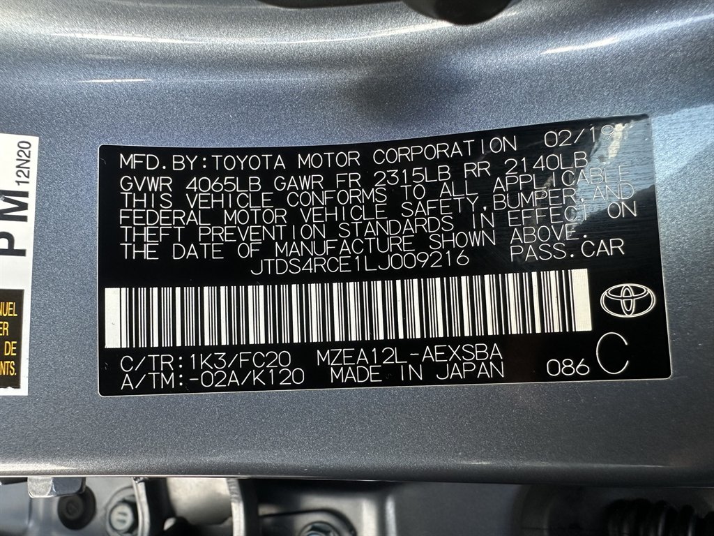 2020 Toyota Corolla - $12,995