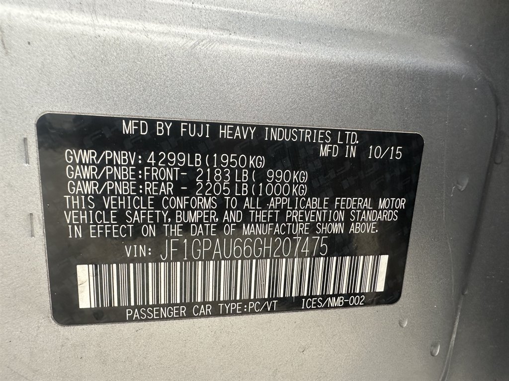 2016 Subaru Impreza - $10,995