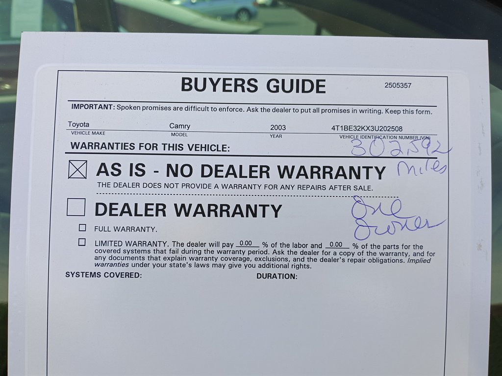 2003 Toyota Camry LE photo