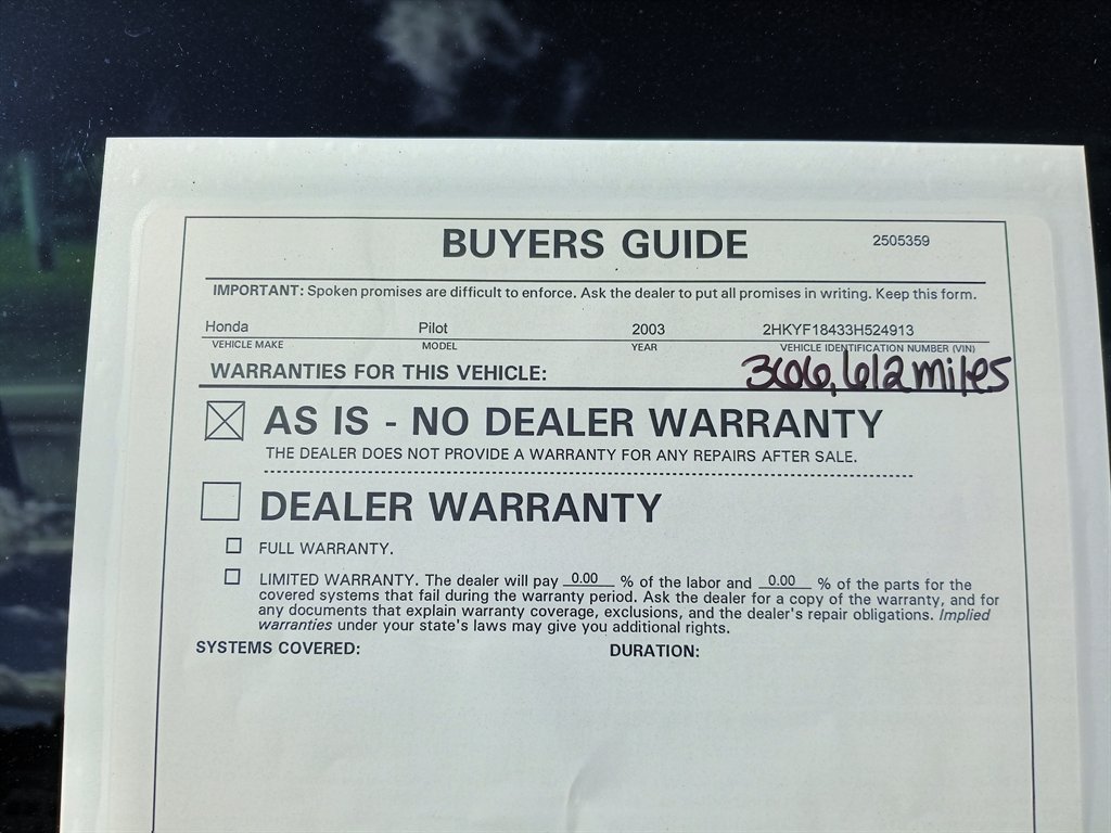 2003 Honda Pilot EX photo