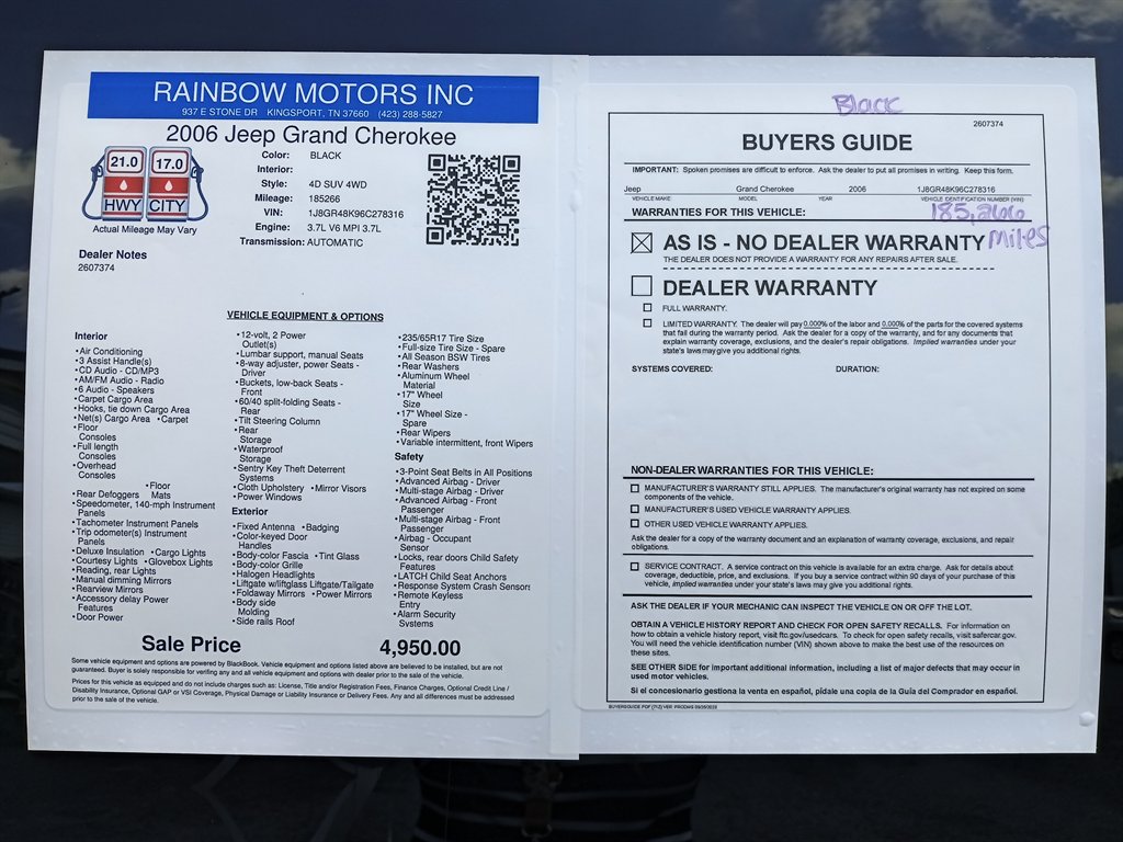 2006 Jeep Cherokee - $4,950