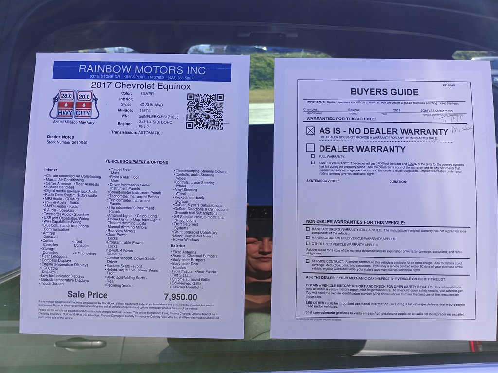 2017 Chevrolet Equinox - $7,950