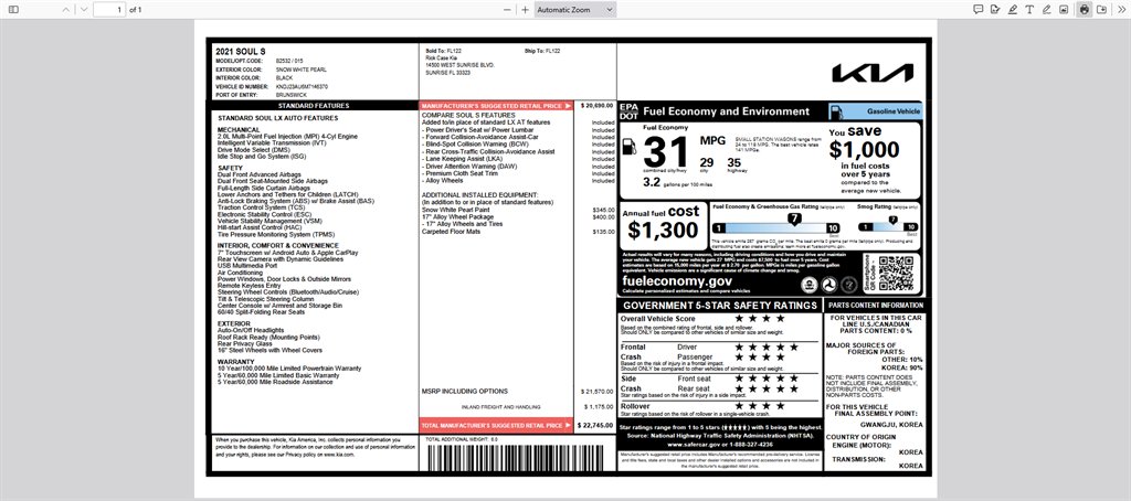 2021 Kia Soul - $8,970