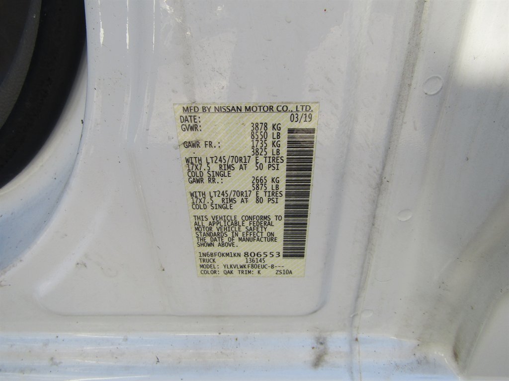 2019 Nissan Nv - $9,997