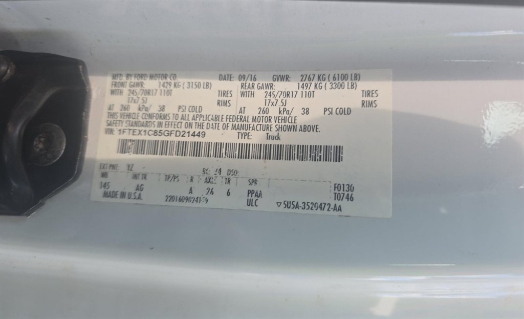 2016 Ford F150 XL photo