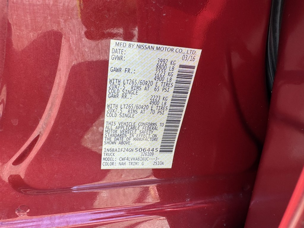 2016 Nissan Titan - $17,745