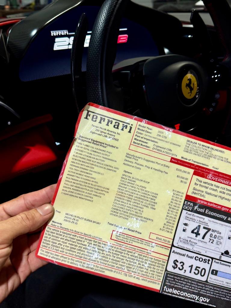 2025 Ferrari 296 GTB - $399,995