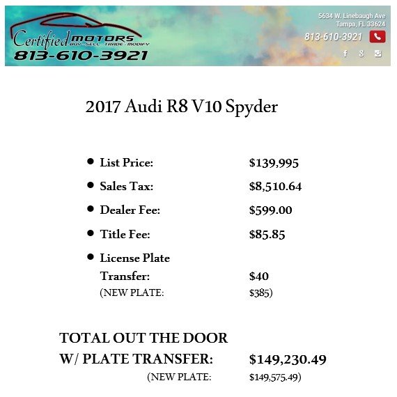 2017 Audi R8 V10 Spyder photo