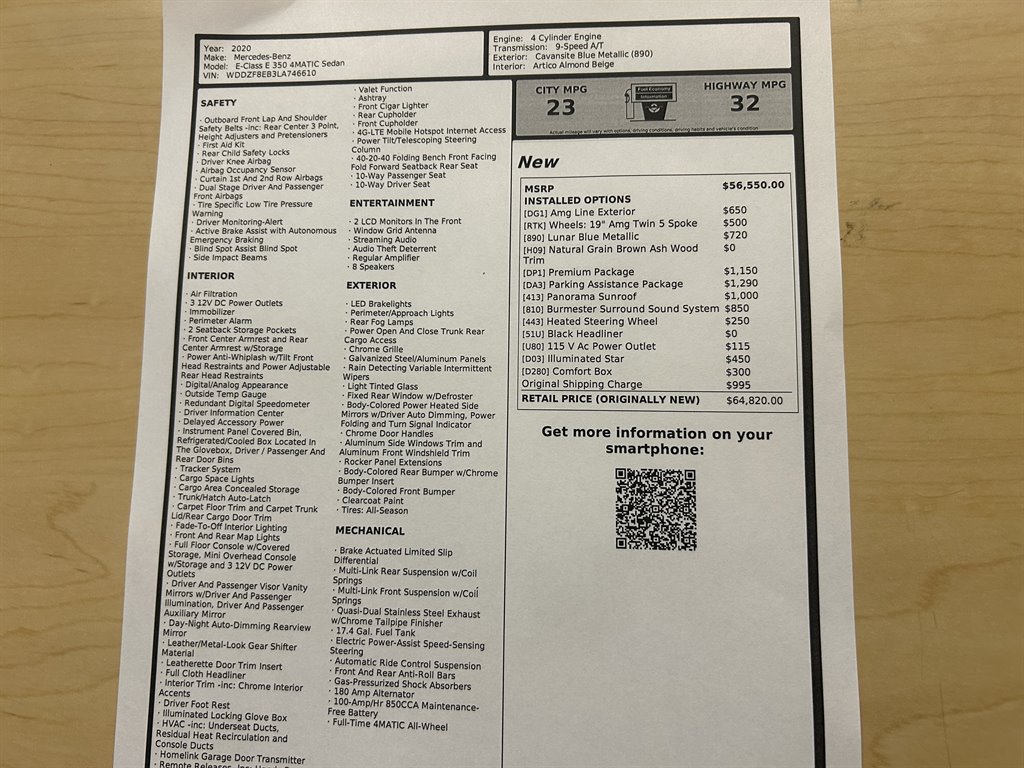 2020 Mercedes-Benz E-Class - $40,890