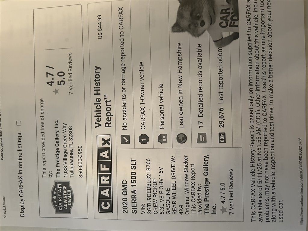 2020 GMC Sierra 1500 - $47,980