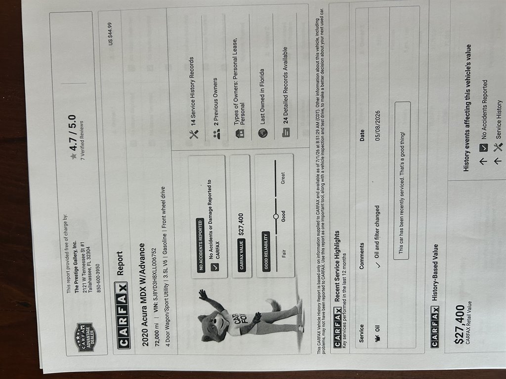 2020 Acura MDX - $21,890