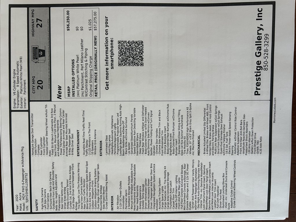 2020 Acura MDX - $21,890