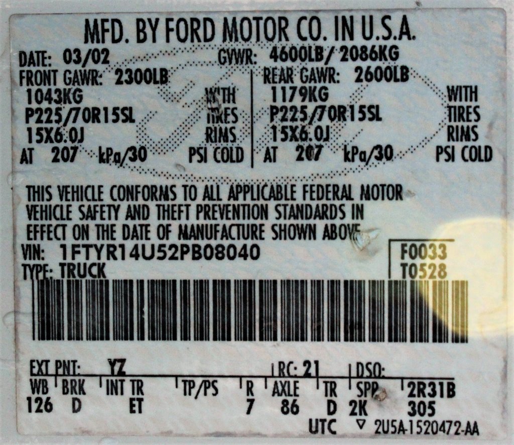 2002 Ford Ranger - $8,595