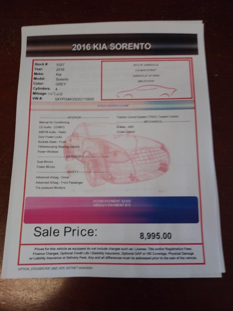 2016 Kia Sorento LX photo