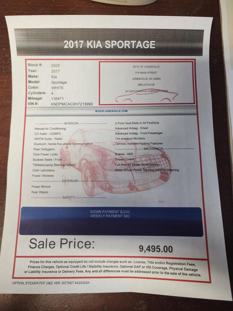 2017 Kia Sportage - $9,495