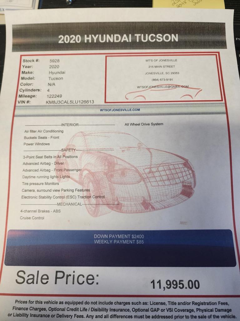 2020 Hyundai Tucson - $11,995