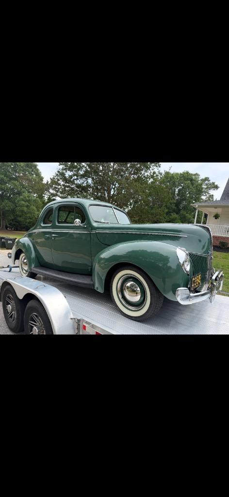 1940 Ford 2 door coupe- Pete n Jake’s chassis, 5.0 fuel injected, vintage air, 4 wheel discs, leather - $75,000