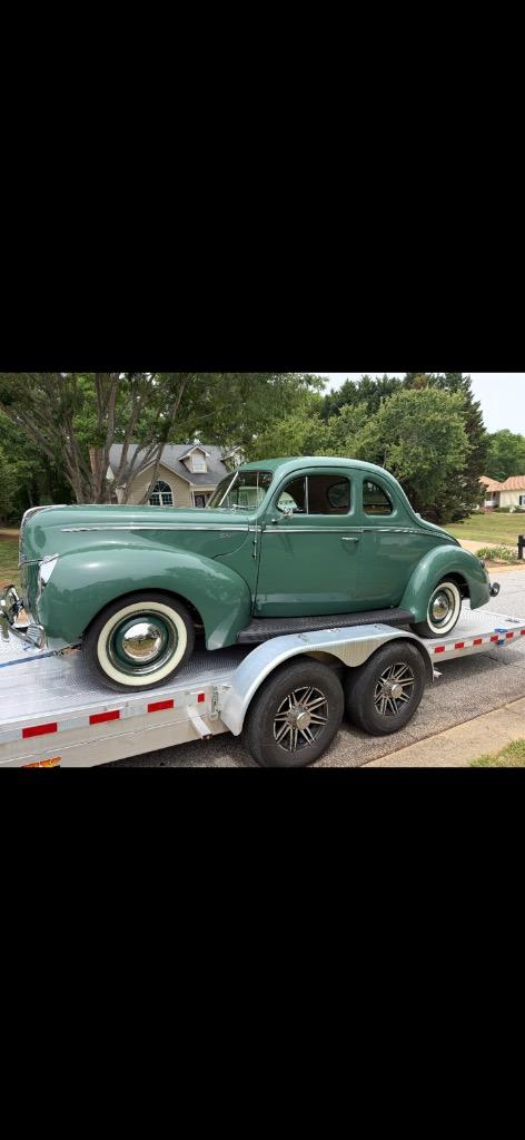 1940 Ford 2 door coupe- Pete n Jake’s chassis, 5.0 fuel injected, vintage air, 4 wheel discs, leather - $75,000